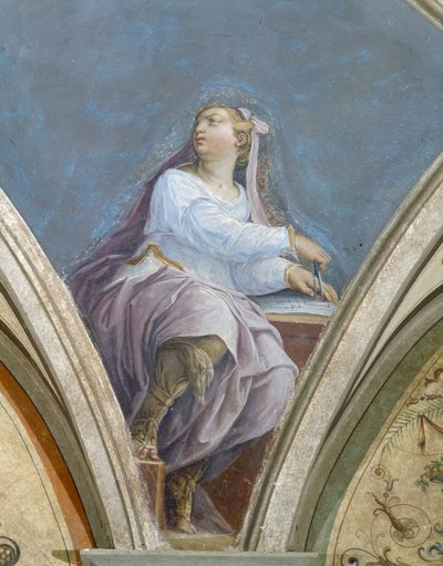Arquitectura, Las Cuatro Artes, Peduccio, Cámara de la Fama, 1542 de Giorgio Vasari